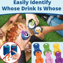 Lollanda 6-pack enkel burköppnare / flasköppnare / konservöppnare – öppnare för burkar, återanvändbar läskburköppnare, skyddar fingrarna, flerfärgad | CDON