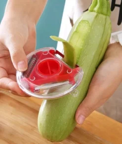 Lollanda 2-pack 3-i-1 Multifunktionell roterande skalare - Grönsaksskalare & Råkostjärn & Potatisskalare