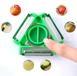 Lollanda 2-pack 3-i-1 Multifunktionell roterande skalare - Grönsaksskalare & Råkostjärn & Potatisskalare