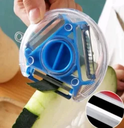 Lollanda 2-pack 3-i-1 Multifunktionell roterande skalare - Grönsaksskalare & Råkostjärn & Potatisskalare