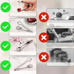 Lollanda 2-pack multifunktionell körsbärskärnare i rostfritt stål – bärbar fruktkärnare, perfekt för att göra körsbärssylt