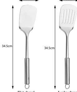 Lollanda Stekspade Set 2-delar Rostfritt Stål, Stekspadeset, hållbar stekspade för stekning – Diskmaskinssäker