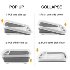 Lollanda Vikbar Diskställ 36.5 cm, Hopfällbart Diskställ i grått - Plast, Dräneringsbricka, Kök, Diska, Camping