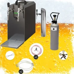 Öltapp - STREAM 50 ölväska, genomströmningskylare, 2-rads torrkylare, upp till 55 liter / h - SVART UTGÅNG, KEG 2:5 liters adapter, KEG:KeyKeg