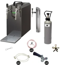 Öltapp - STREAM 50 ölväska, genomströmningskylare, 2-rads torrkylare, upp till 55 liter / h - SVART UTGÅNG, KEG 2:Type G, KEG:KeyKeg