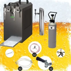 Öltapp - STREAM 80 ölväska, genomströmningskylare, 2-rads torrkylare, KEG:5 liters adapter, KEG 2:utan