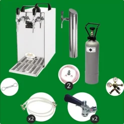 Öltapp- kontakt 40 2-sidigt torrkylare, kontinuerlig kylare 50 liter / h, inkl. Dispenserspelare, Green Line, KEG:5 liters adapter, KEG 2:NC Adapter | CDON
