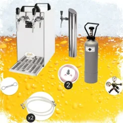 Öltapp- kontakt 40 2-sidigt torrkylare, kontinuerlig kylare 50 liter / h, inkl. Dispenserspelare, Green Line, KEG:Type M, KEG 2:utan