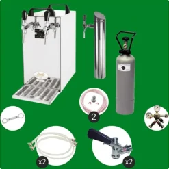 Öltapp- kontakt 40 2-sidigt torrkylare, kontinuerlig kylare 50 liter / h, inkl. Dispenserspelare, Green Line, KEG:Type A, KEG 2:Type G