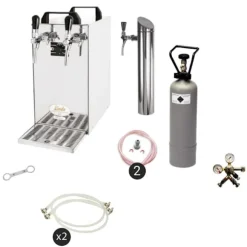 Öltapp- kontakt 40 2-sidigt torrkylare, kontinuerlig kylare 50 liter / h, inkl. Dispenserspelare, Green Line, KEG:Type M, KEG 2:5 liters adapter