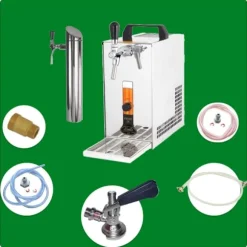 Öltapp, öldispenser, ölmaskin PYGMY 25 / K med membranpump, 1-sidigt torrkylningsanordning av stål, 35 liter/h, inkl dispenser, Green Line, KEG:Type D | CDON