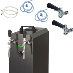 Öltapp STREAM 50K med luftpump ölkorg, flödeskylare 2-ledare torrkylare, upp till 55 liter/h - BLACK EDITION, KEG 2:5 liters adapter, KEG:KeyKeg