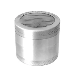 Lövmönsterkvarn Färgglad Zinklegering Manuell Bärbar Slipmaskin Kross Slipverktyg Present Dia 4CM 4 Golv Silver