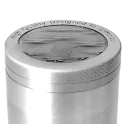 Lövmönsterkvarn Färgglad Zinklegering Manuell Bärbar Slipmaskin Kross Slipverktyg Present Dia 4CM 4 Golv Silver