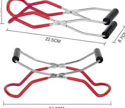 Lyfttång för masonburkar, lyfttång för varma masonburkar, rostfritt stål, silver, röd, svart, 22,5 cm, modern