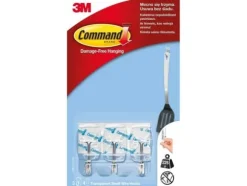 3M COMMAND Hooks 17067CRL with a metal handle 3 hooks + 4 small transparent stripes