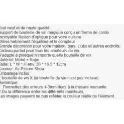 Magic Illusion Flytande Silverkedja Vinflaskhållare Stativställ Heminredning