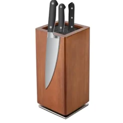 Magnetiskt Knivblock - Köksknivställ - 360° Roterande - Utan Knivar - 11×11×24,6 cm - Plommonfärgad