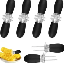 Majskolvstång i rostfritt stål - Dubbelstiftad majskolvstång - BBQ majskolvstång - 10 st