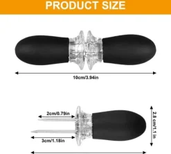 Majskolvstång i rostfritt stål - Dubbelstiftad majskolvstång - BBQ majskolvstång - 10 st