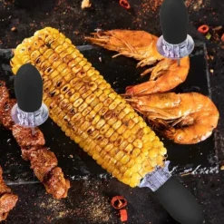 Majskolvstång i rostfritt stål - Dubbelstiftad majskolvstång - BBQ majskolvstång - 10 st