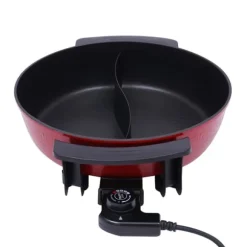 Mandarin Duck hotpot-gryta, dubbel delad 6 liter med yin-yang-avdelare, mörk khaki, kinesisk fondue för hem och fest