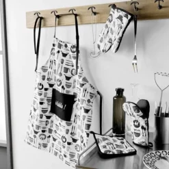 Manik 19x19 cm - Tryckt köksredskap - Vit