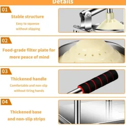 Manuell Apelsinpress, Livsmedelsklass 304 Rostfritt Stål, Kompakt Design, Ergonomiskt Handtag, Lämplig för Olika Frukter