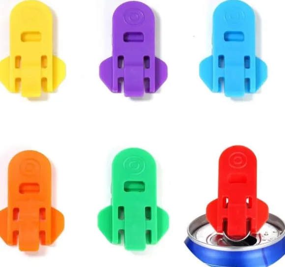 Manuell enkel konservöppnare, 6-pack färgglad läsk- och ölkonservöppnare och skydd för dryckesburklock, lämplig för läsk, cola, öl, läskvatten, dryck | CDON