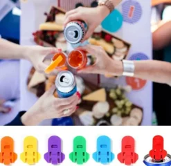 Manuell enkel konservöppnare, 6-pack färgglad läsk- och ölkonservöppnare och skydd för dryckesburklock, lämplig för läsk, cola, öl, läskvatten, dryck | CDON