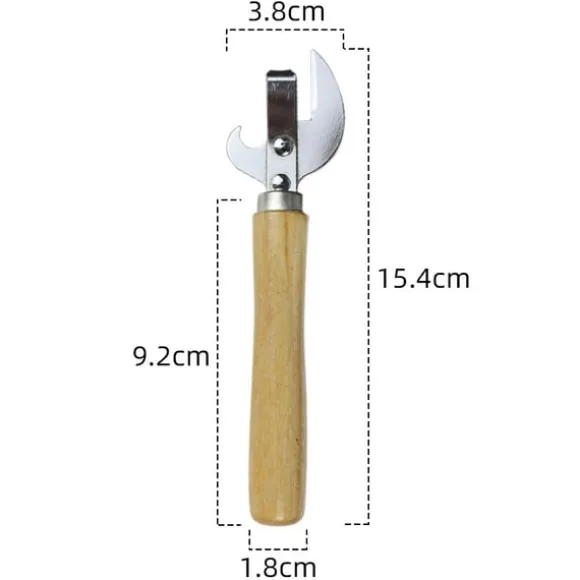 Manuell konservöppnare med trähandtag - Multifunktionellt köksredskap för enkel öppning