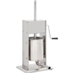 Manuell korvstoppare 10 L i rostfritt stål - Perfekt för både hemmabruk och professionellt | Färg: Silver | Storlek: 10 L