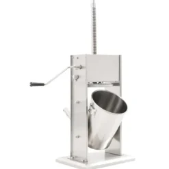 Manuell korvstoppare 10 L i rostfritt stål - Perfekt för både hemmabruk och professionellt | Färg: Silver | Storlek: 10 L