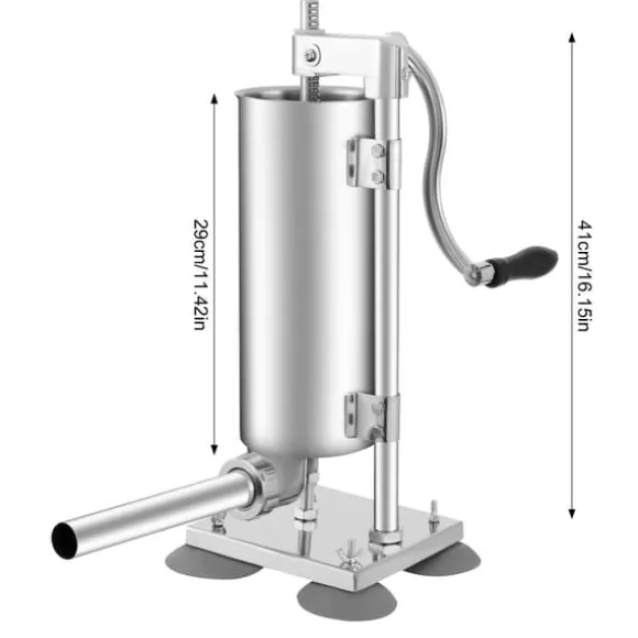 Manuell Korvstoppare, 3L Kapacitet, Rostfritt Stål Konstruktion,Silver