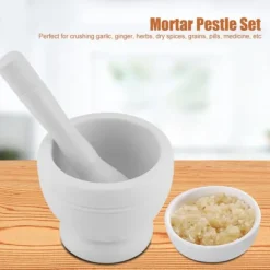 Manuell Plast Vitlökskvarn Kryddor Örter Mortelstöt Set Malningsskål Köksverktyg (#3)