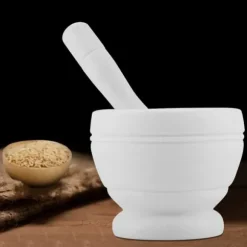 Manuell Plast Vitlökskvarn Kryddor Örter Mortelstöt Set Malningsskål Köksverktyg (#3)