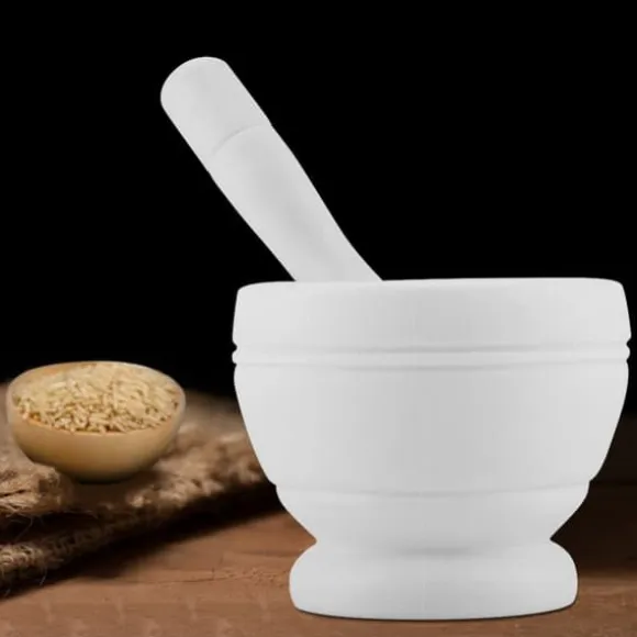 Manuell Plast Vitlökskvarn Kryddor Örter Mortelstöt Set Malningsskål Köksverktyg (#3)