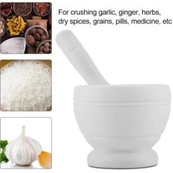 Manuell Plast Vitlökskvarn Kryddor Örter Mortelstöt Set Malningsskål Köksverktyg (#3)