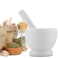 Manuell Plast Vitlökskvarn Kryddor Örter Mortelstöt Set Malningsskål Köksverktyg (#3)