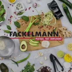 Manuell potatispress och gaffel med 3 tänder för potatis Fackelmann