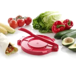 Manuell tortillapress 250mm röd Hendi 513033