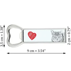 Manx - flasköppnare med en katt, personlig kylöppnare, unik present till en man från Art-Dog