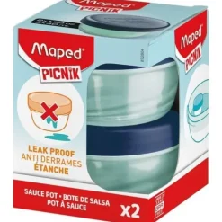 Maped Picnik Origins - Set med 2 såsgrytor - Perfekt läckagesäkra - Enkel rengöring - 40ml - Blå