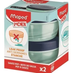 Maped Picnik Origins - Set med 2 såsgrytor - Perfekt läckagesäkra - Enkel rengöring - 40ml - Blå