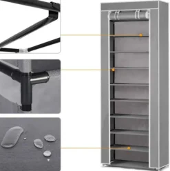 Massido textil skoskåp - grå