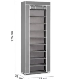 Massido textil skoskåp - grå