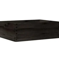 Massiv trälåda med handtag - Förvaring och inredning | Färg: Svart | Storlek: 40x30x13 cm