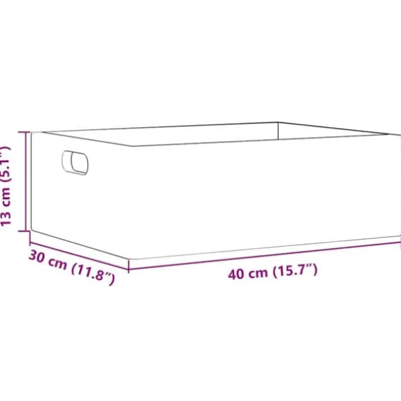 Massiv trälåda med handtag - Förvaring och inredning | Färg: Svart | Storlek: 40x30x13 cm