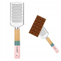 Masterpan Ost- och grönsaksrivare med trähandtag - Rosa och blå