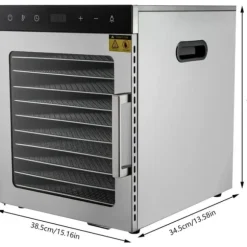 Matavtorkare, 10 brickor, justerbar temperatur,Silver